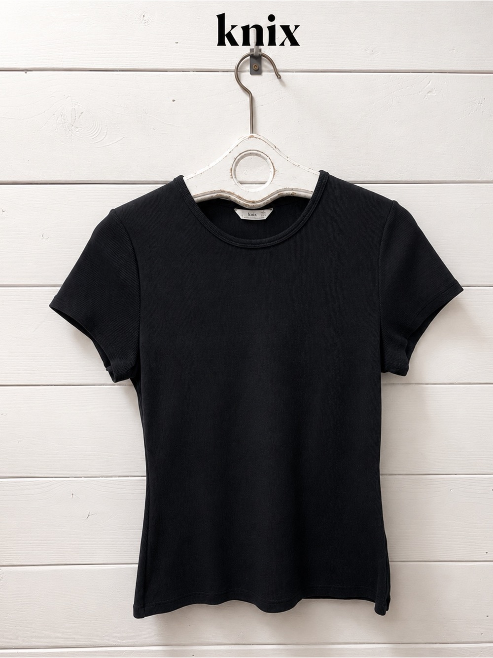 Knix SculptRib™ Cotton T-Shirt – Black – Size XXXL